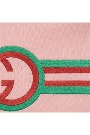 Abito jersey di cotone felpato rosa chiaro GUCCI KIDS | 742281XJFKZ5658